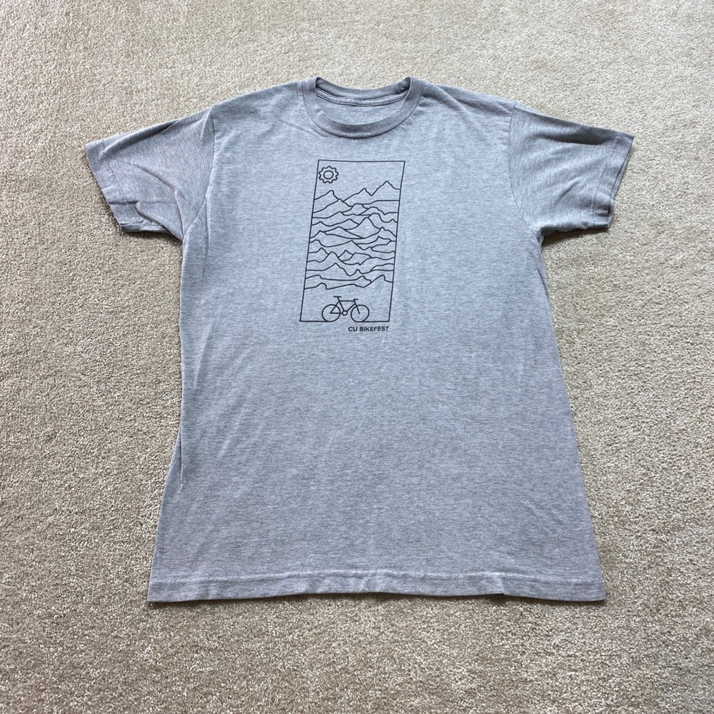 CU BIKEFEST Shirt Mens Medium Gray Short Sleeve Casual Graphic Tee‎